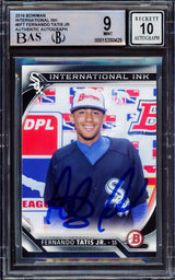 Fernando Tatis Jr. Autographed 2016 Bowman International Ink Rookie Card #II-FT San Diego Padres BGS 9 Auto Grade Gem Mint 10 Beckett BAS #15350429
