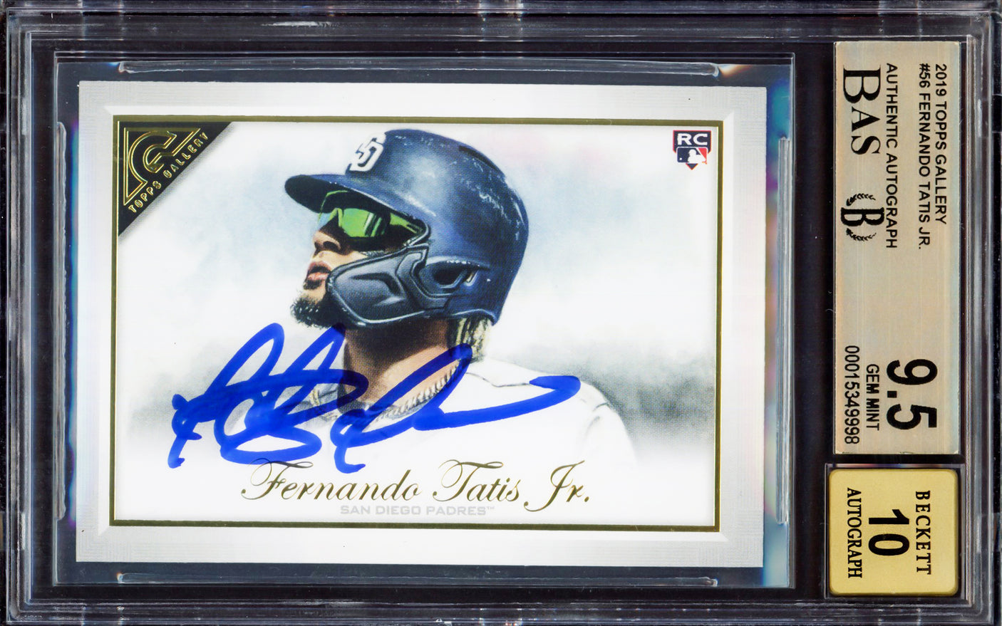Fernando Tatis Jr. Autographed 2019 Topps Gallery Rookie Card #56 San Diego Padres BGS 9.5 Auto Grade Gem Mint 10 Highest Graded Beckett BAS #15349998