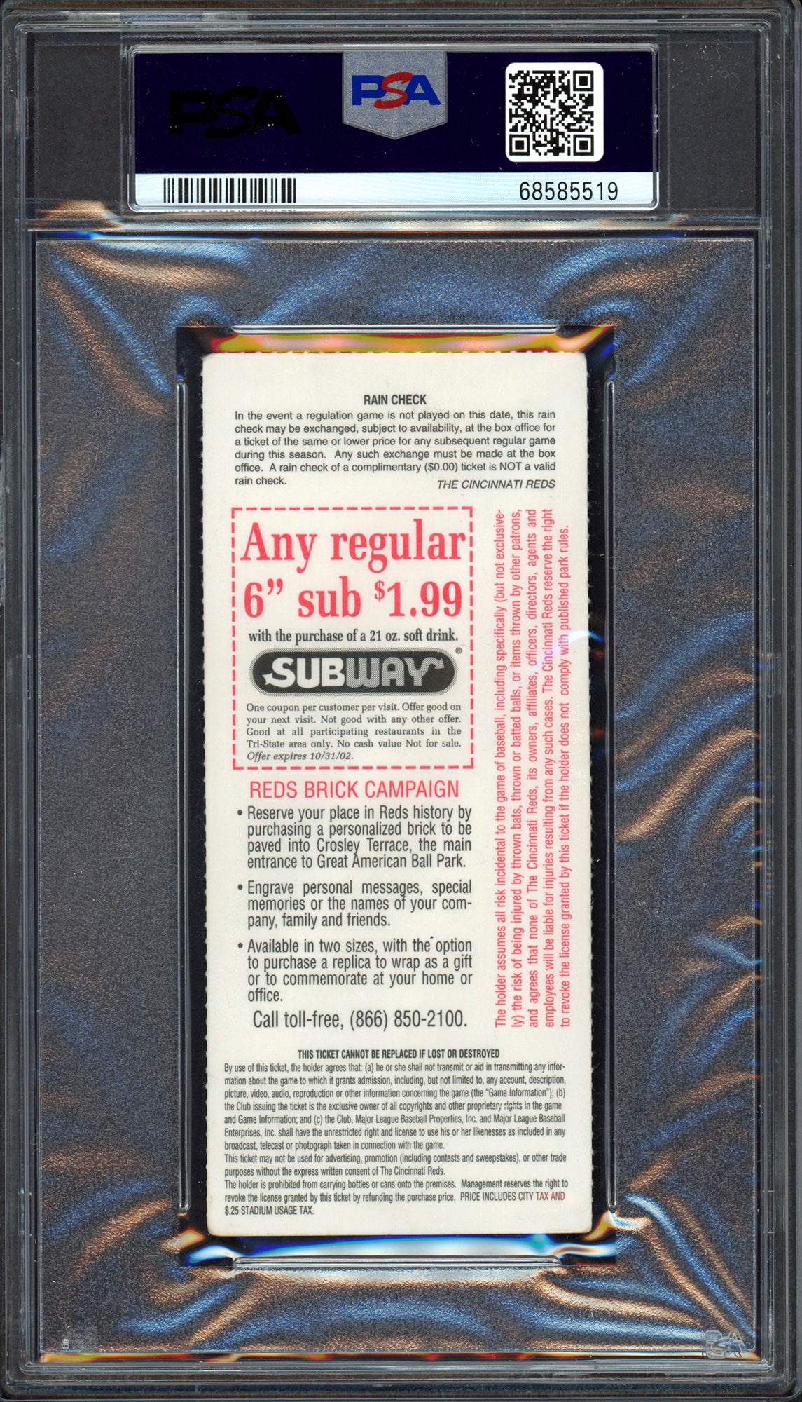 Ken Griffey Jr. Autographed June 18th, 2002 Ticket Stub Seattle Mariners Auto Grade Gem Mint 10 "2000th Hit" Hit 2000th Hit PSA/DNA #68585519