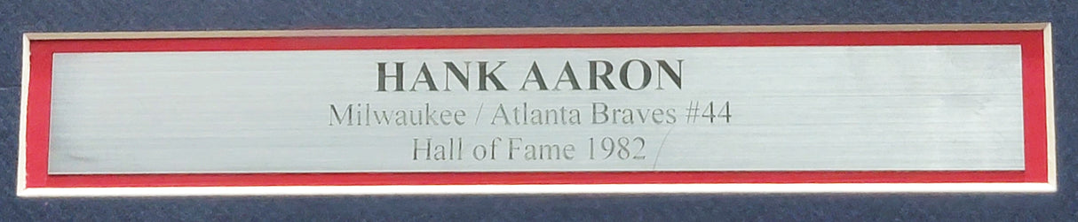Hank Aaron Autographed Framed 16x20 Photo Milwaukee Braves JSA #II38418