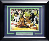 Russell Wilson & Richard Sherman Autographed Framed 11x14 Photo Seattle Seahawks Thanksgiving vs. 49ers RS & RW Holo #37294