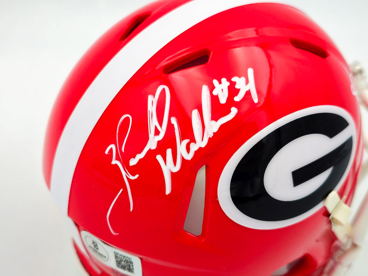 Herschel Walker Autographed Georgia Bulldogs Red Speed Mini Helmet "82 Heisman" Beckett BAS QR Stock #238783