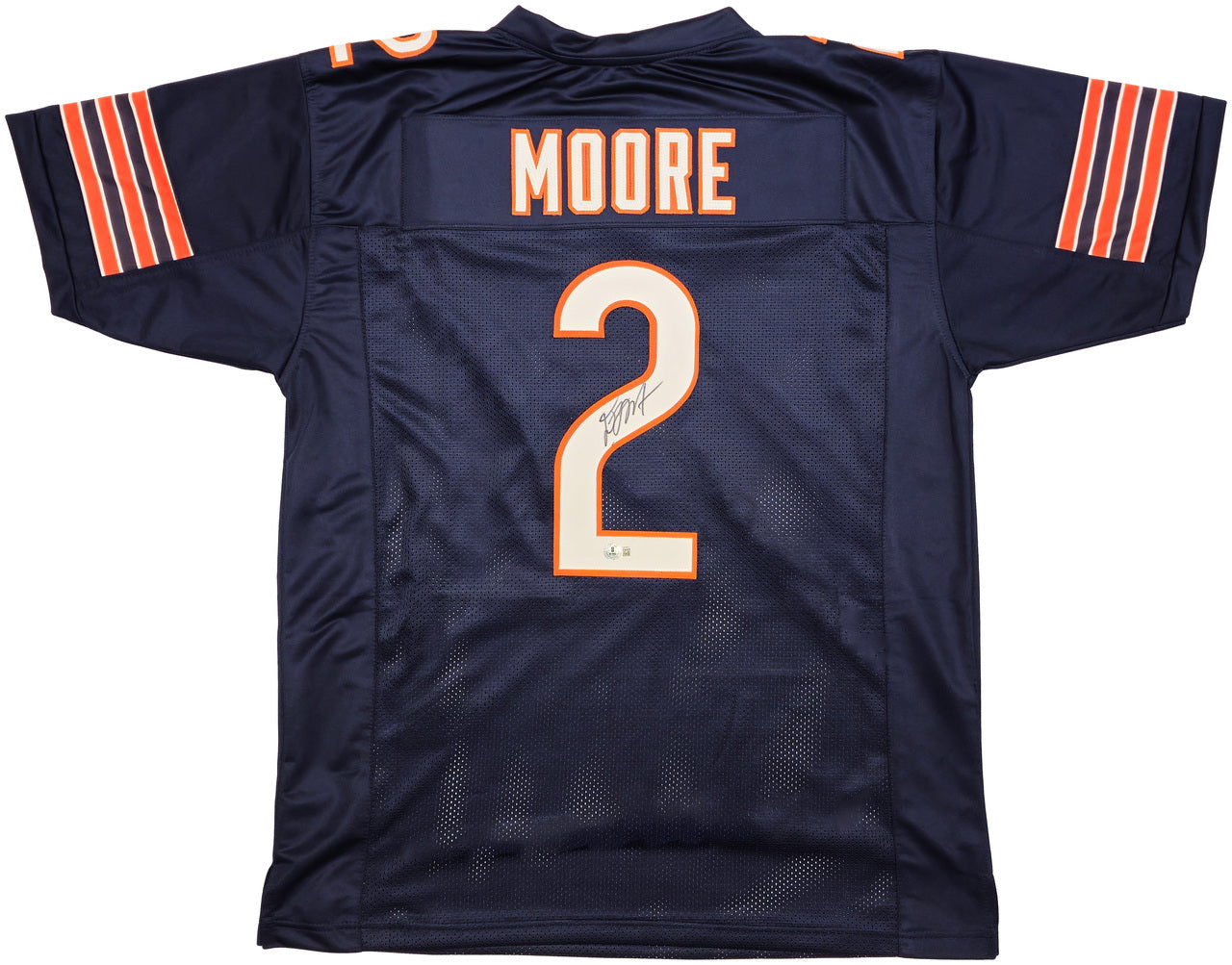 Chicago Bears DJ Moore Autographed Blue Jersey Beckett BAS Witness Stock #238785