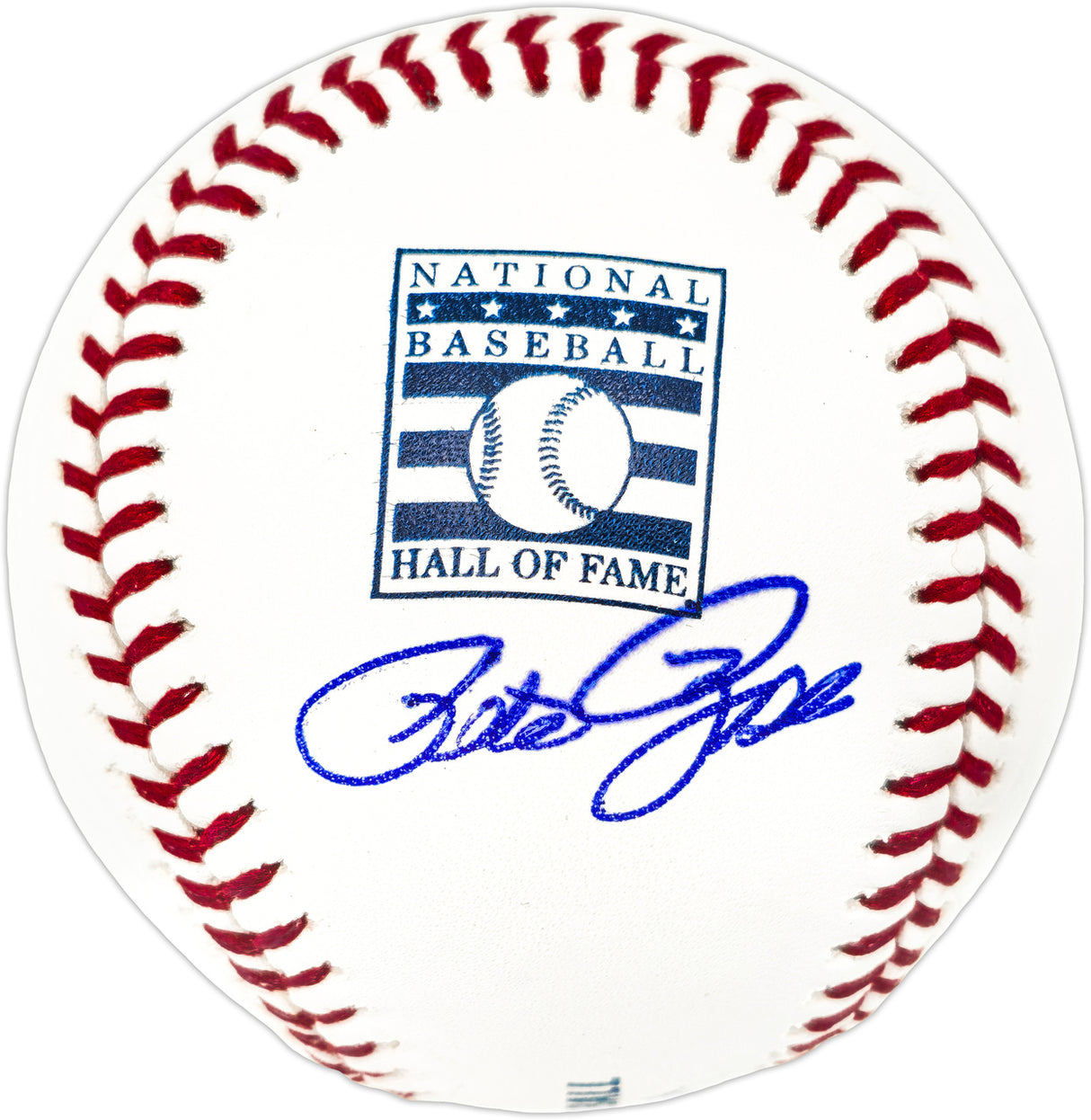 Pete Rose Autographed Official Hall of Fame HOF Logo Baseball Cincinnati Reds PR Holo Stock #238658