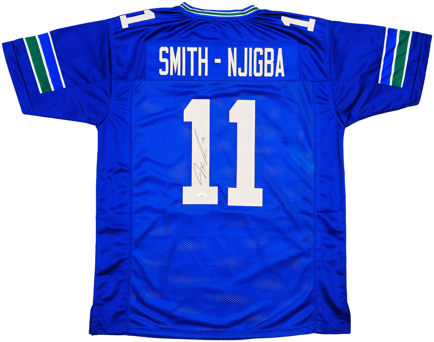 Seattle Seahawks Jaxon Smith-Njigba Autographed Blue Jersey Throwback JSA Stock #238791