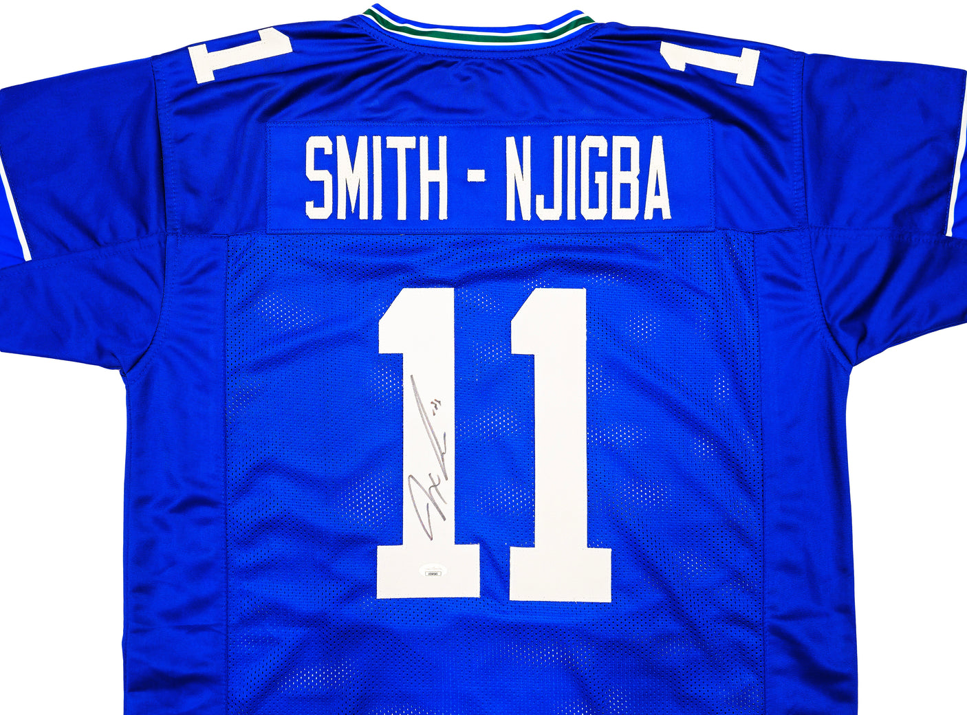 Seattle Seahawks Jaxon Smith-Njigba Autographed Blue Jersey Throwback JSA Stock #238791