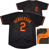 Baltimore Orioles Gunnar Henderson Autographed Black Jersey Beckett BAS Witness Stock #238793