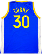 Golden State Warriors Stephen Curry Autographed Blue Jersey JSA Stock #238792