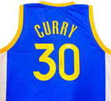 Golden State Warriors Stephen Curry Autographed Blue Jersey JSA Stock #238792