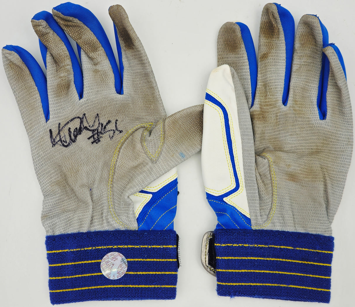 Ichiro Suzuki Autographed Pair of Blue & Grey Mizuno Game Used Batting Gloves Seattle Mariners "#51" IS Holo SKU #238823