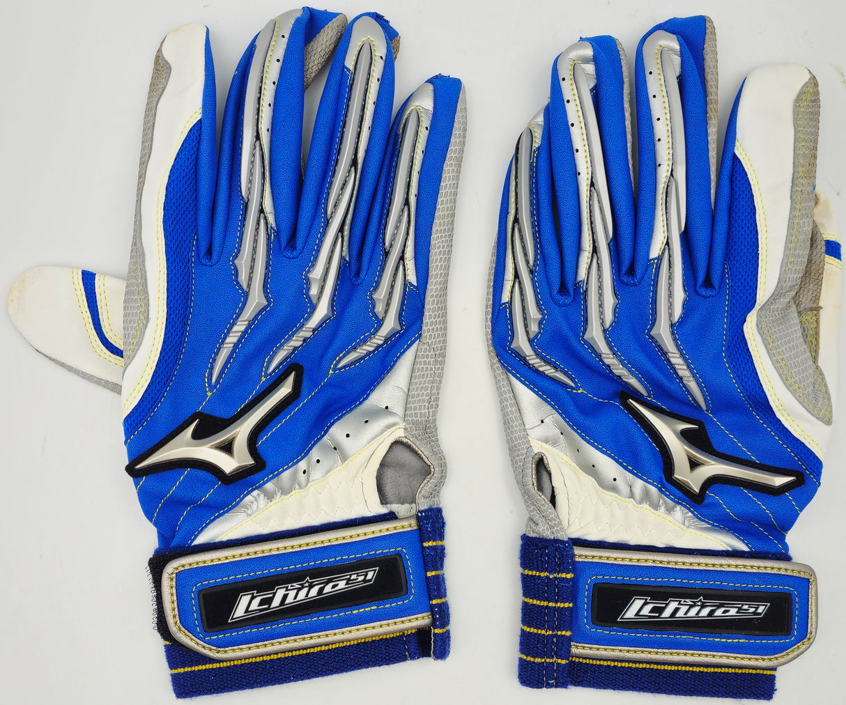 Ichiro Suzuki Autographed Pair of Blue & Grey Mizuno Game Used Batting Gloves Seattle Mariners "#51" IS Holo SKU #238823