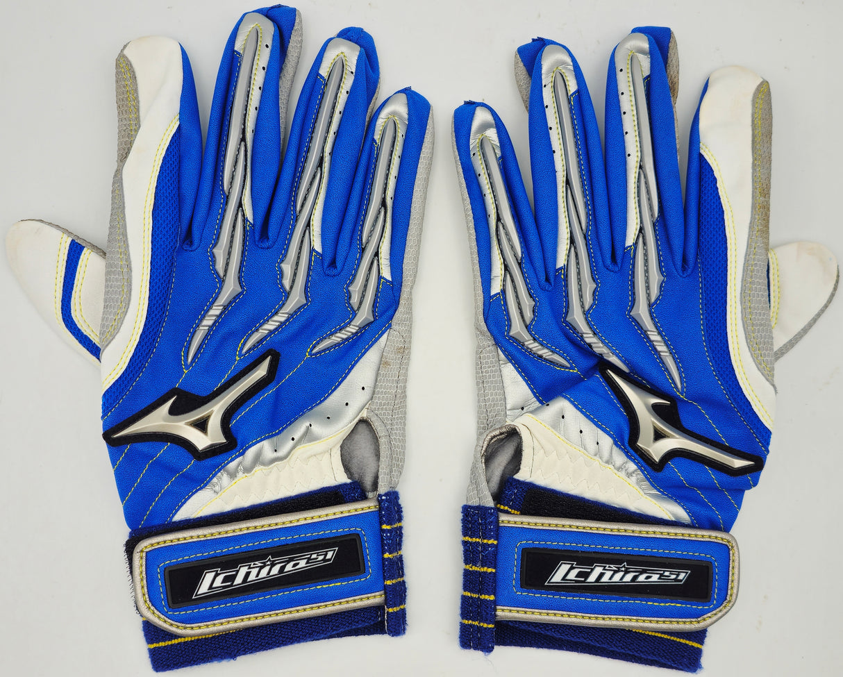 Ichiro Suzuki Autographed Pair of Blue & Grey Mizuno Game Used Batting Gloves Seattle Mariners "#51" IS Holo SKU #238825