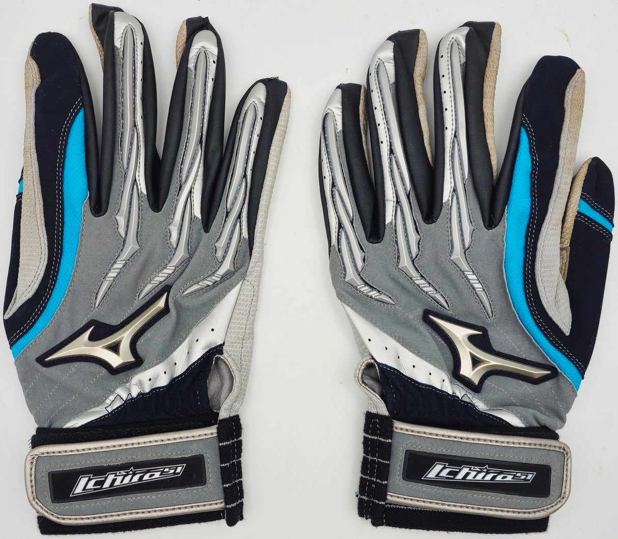 Ichiro Suzuki Autographed Pair of Grey & Teal Mizuno Game Used Batting Gloves Seattle Mariners "#51" IS Holo SKU #238826