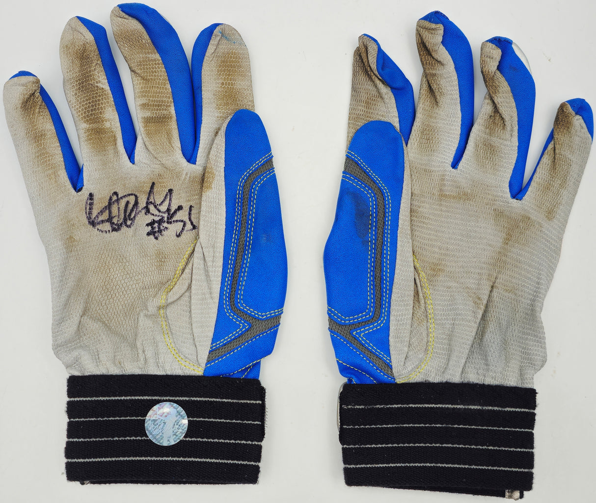 Ichiro Suzuki Autographed Pair of Blue & Grey Mizuno Game Used Batting Gloves Seattle Mariners "#51" IS Holo SKU #238830