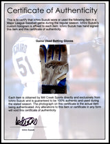 Ichiro Suzuki Autographed Pair of Blue & Grey Mizuno Game Used Batting Gloves Seattle Mariners "#51" IS Holo SKU #238823