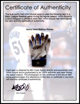 Ichiro Suzuki Autographed Pair of Blue & Grey Mizuno Game Used Batting Gloves Seattle Mariners "#51" IS Holo SKU #238824