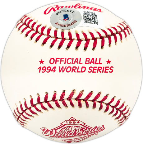 Harold Baines Autographed Official 1994 World Series Logo Baseball Chicago White Sox Beckett BAS QR #BL93454