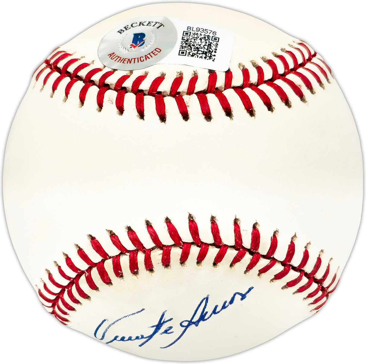 Vicente Amor Autographed Official NL Baseball Cincinnati Reds Beckett BAS QR #BL93576