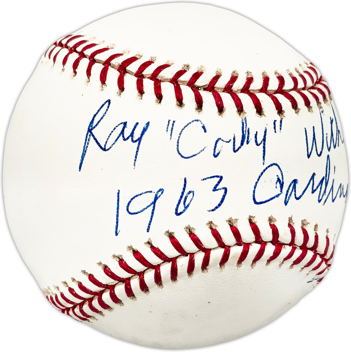 Ray Corky Withrow Autographed Official MLB Baseball St. Louis Cardinals "1963 Cardinals" Beckett BAS QR #BL93603