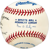 Hillis Layne Autographed Official AL Baseball Washington Senators "1941-1944-1945" Beckett BAS QR #BL93605