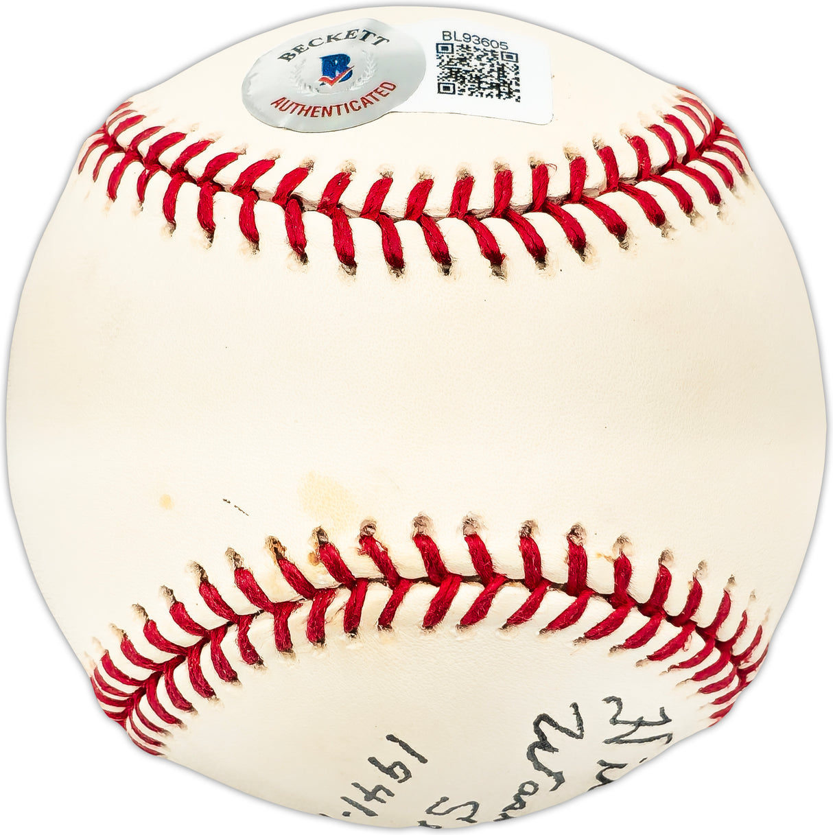 Hillis Layne Autographed Official AL Baseball Washington Senators "1941-1944-1945" Beckett BAS QR #BL93605
