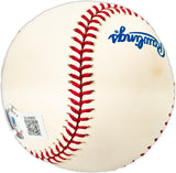 Hillis Layne Autographed Official AL Baseball Washington Senators "1941-1944-1945" Beckett BAS QR #BL93605