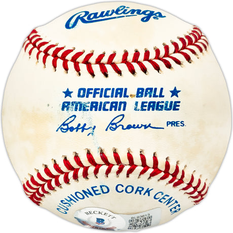 David Wells Autographed Official AL Baseball New York Yankees Beckett BAS QR #BL93613