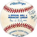 Paul Hopkins Autographed Official AL Baseball Washington Senators "Pitched Babe Ruth's 59th HR 9/29/27" Beckett BAS QR #BL93623
