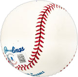 Gene Thompson Autographed Official MLB Baseball Cincinnati Reds Beckett BAS QR #BL93626