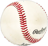 Eddie Taubensee Autographed Official NL Baseball Cincinnati Reds, Cleveland Indians Beckett BAS QR #BL93640