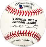 Pee Wee Reese Autographed Official NL Baseball Brooklyn Dodgers "1955 WS Champs" Beckett BAS #Y94122