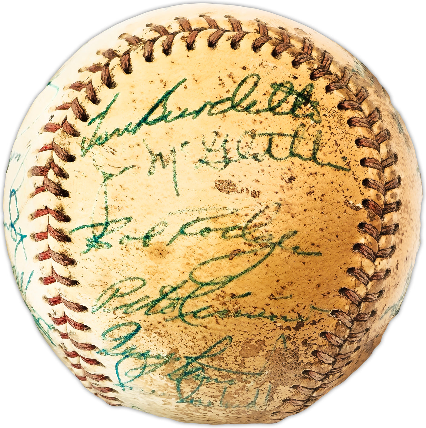 1967/68 California Angels Team Signed Autographed Official Baseball With 28 Signatures Including Billy Herman & Bob Lemon Beckett BAS #AC98323