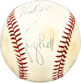 1970's MLB Stars & HOFer's Autographed Official AL Baseball With 7 Signatures Including George Brett & Mike Schmidt Beckett BAS #AC98325