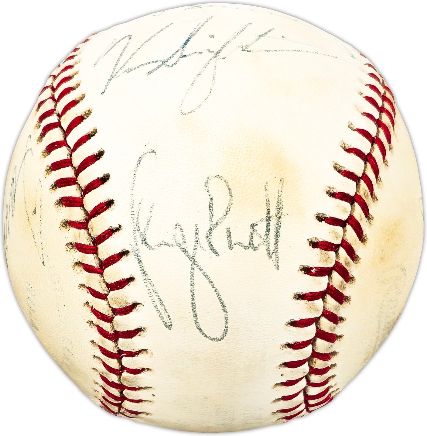 1970's MLB Stars & HOFer's Autographed Official AL Baseball With 7 Signatures Including George Brett & Mike Schmidt Beckett BAS #AC98325