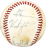 1970's MLB Stars & HOFer's Autographed Official AL Baseball With 7 Signatures Including George Brett & Mike Schmidt Beckett BAS #AC98325