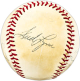 1970's MLB Stars & HOFer's Autographed Official AL Baseball With 7 Signatures Including George Brett & Mike Schmidt Beckett BAS #AC98325