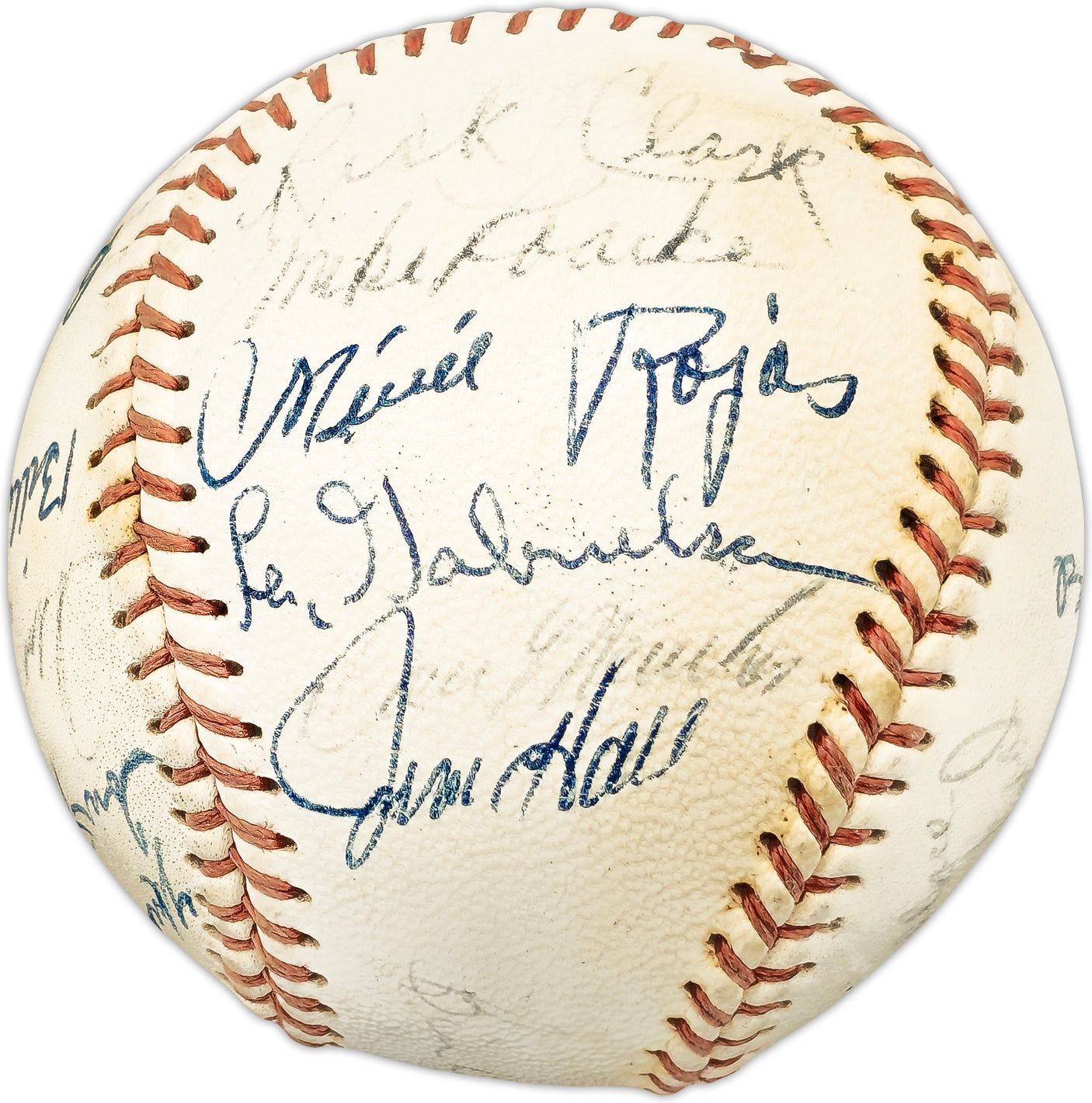 1967 California Angels Team Autographed Official Angels Logo With 25 Signatures Baseball SKU #225436