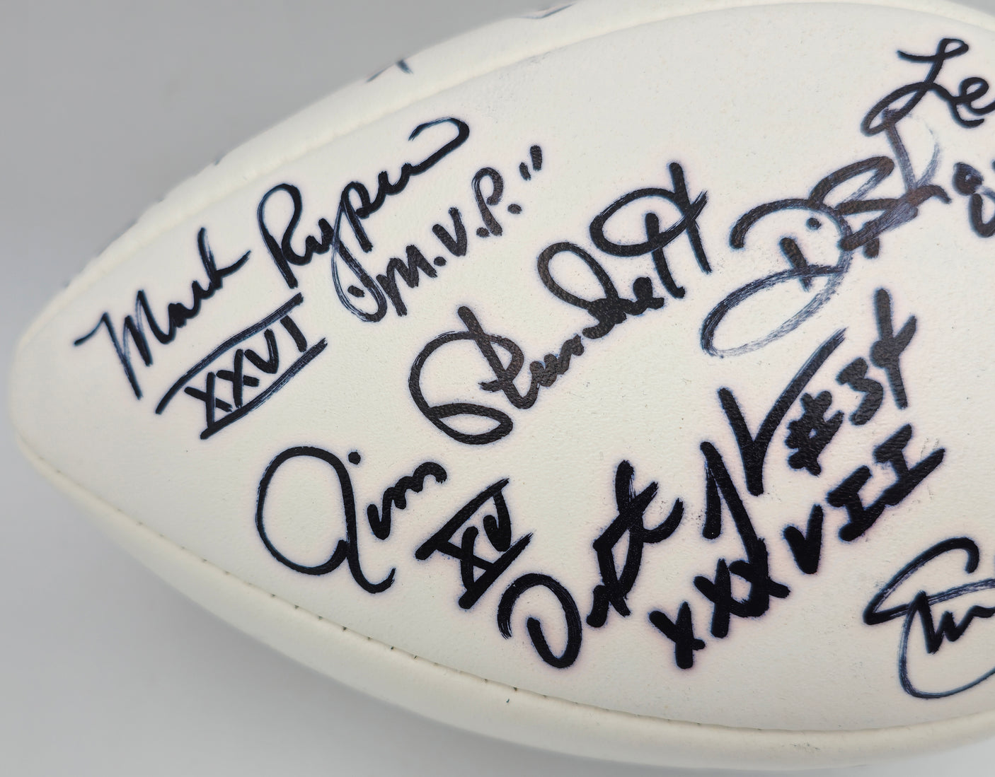 Super Bowl MVP's Autographed White Wilson NFL Football With 16 Signatures Including Joe Namath PSA/DNA #AB10133
