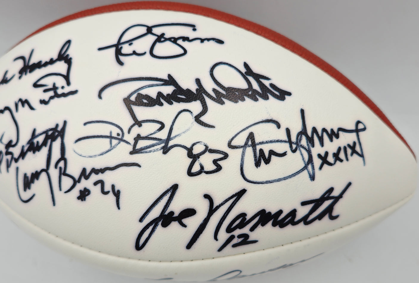Super Bowl MVP's Autographed White Wilson NFL Football With 16 Signatures Including Joe Namath PSA/DNA #AB10150