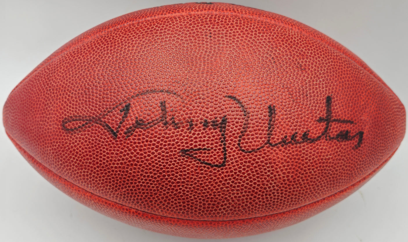 Johnny Unitas Autographed Official NFL Leather Football Baltimore Colts Beckett BAS #A75827