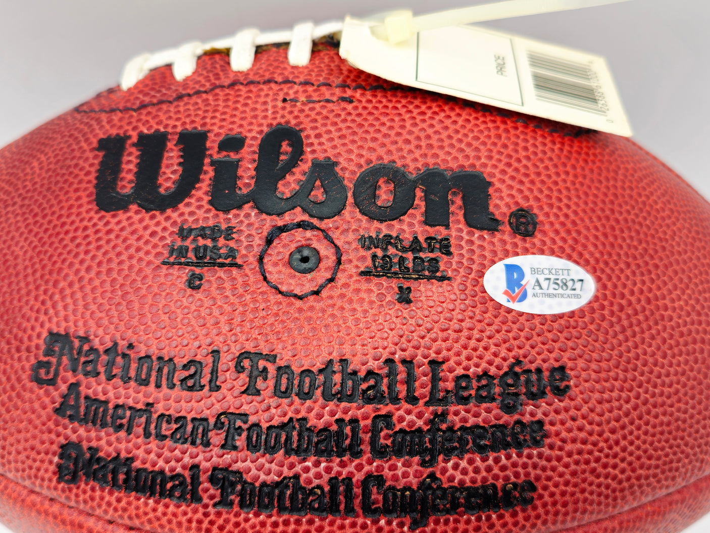 Johnny Unitas Autographed Official NFL Leather Football Baltimore Colts Beckett BAS #A75827