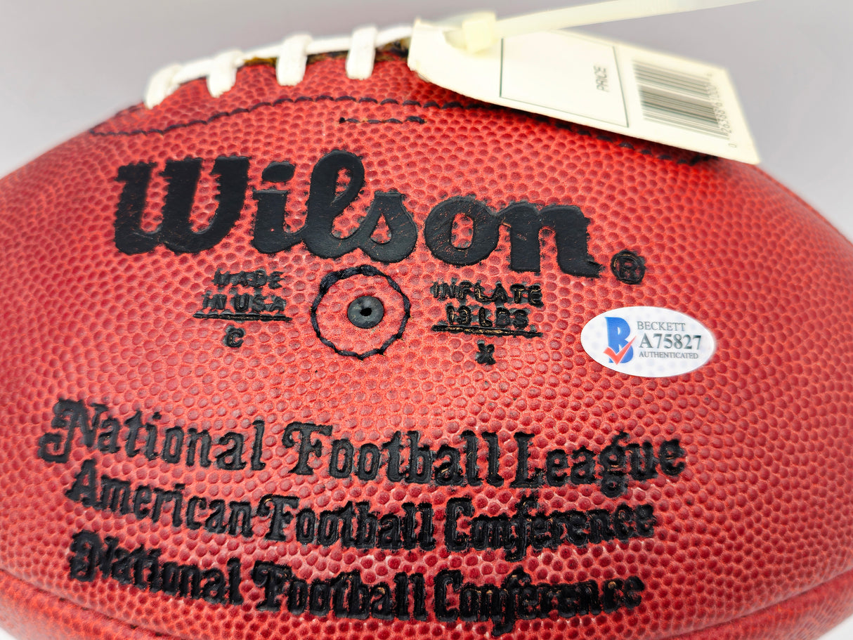 Johnny Unitas Autographed Official NFL Leather Football Baltimore Colts Beckett BAS #A75827