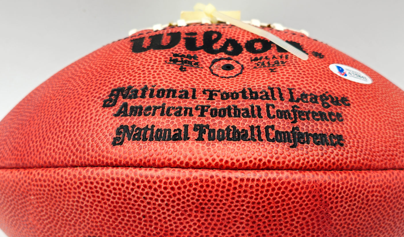 Johnny Unitas Autographed Official NFL Leather Football Baltimore Colts Beckett BAS #A75841