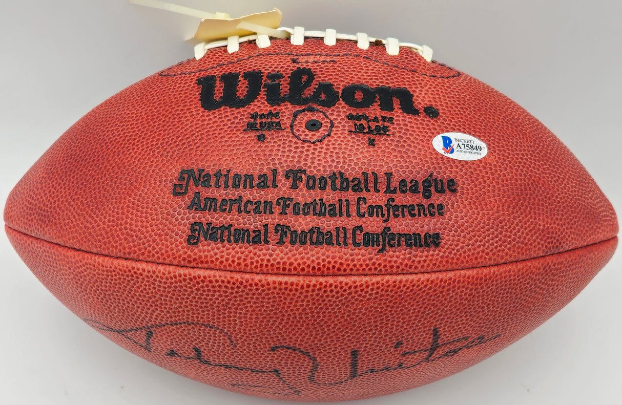 Johnny Unitas Autographed Official NFL Leather Football Baltimore Colts Beckett BAS #A75849
