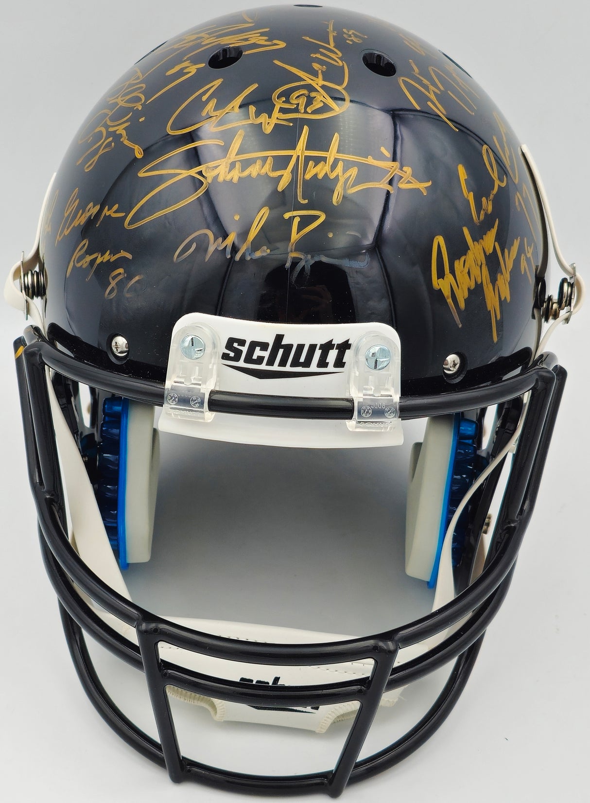 College Football's Best Heisman Winners Autographed Black Shutt Authentic Full Size Helmet With 24 Signatures Including Barry Sanders Steiner Holo #SS149103