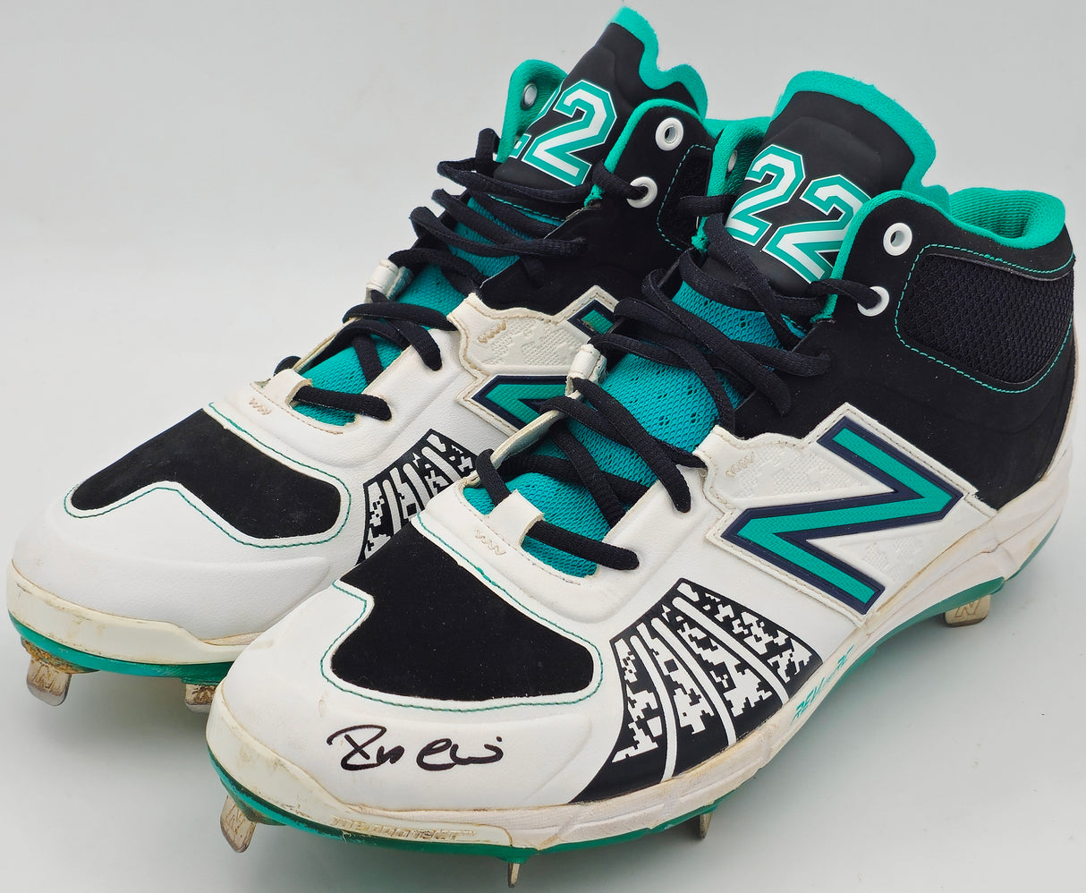 Robinson Cano Autographed Pair of Game Used Teal, White & Black New Balance Revlite Cleats Seattle Mariners PSA/DNA #7A96579 & 7A96580