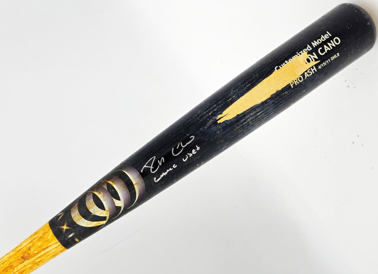 Robinson Cano Autographed Game Used Black Customized Baseball Bat New York Yankees "Game Used" PSA/DNA #7A96469