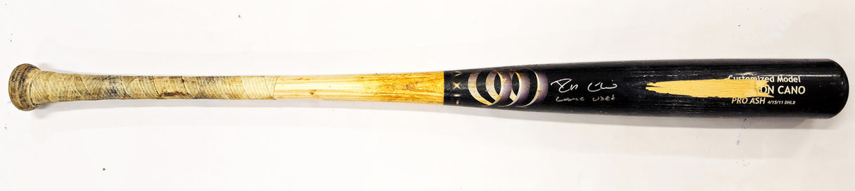 Robinson Cano Autographed Game Used Black Customized Baseball Bat New York Yankees "Game Used" PSA/DNA #7A96469