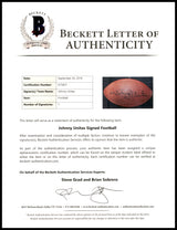 Johnny Unitas Autographed Official NFL Leather Football Baltimore Colts Beckett BAS #A75827