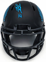 Travis Etienne Autographed Jacksonville Jaguars Eclipse Black Speed Mini Helmet Beckett BAS Witness Stock #225126